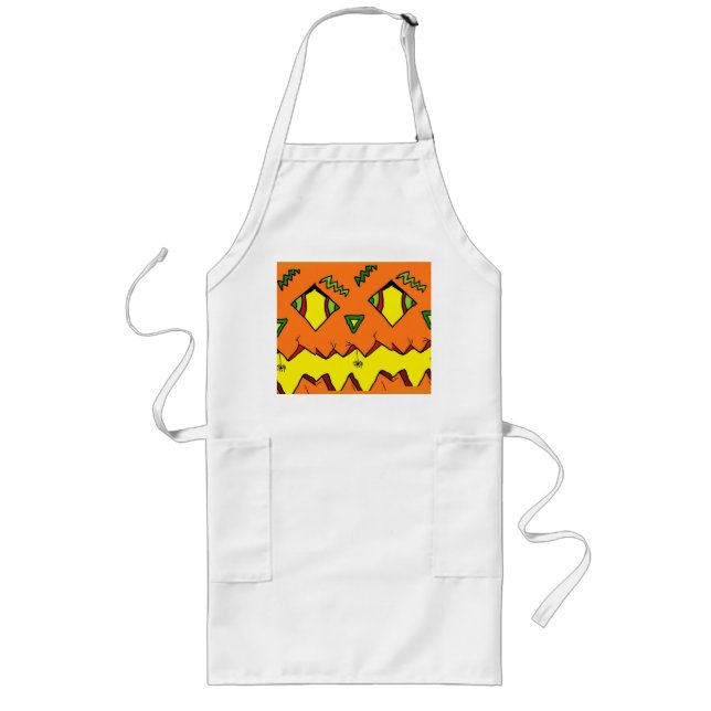 Delantal Largo Aprón Jack-O-Lantern y Spider Apron de Halloween (Frente)