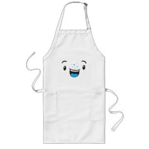 Delantal Largo Apron Kawaii Cara Sonriente Azul