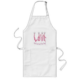 Delantal Largo Apron largo de amor rosado