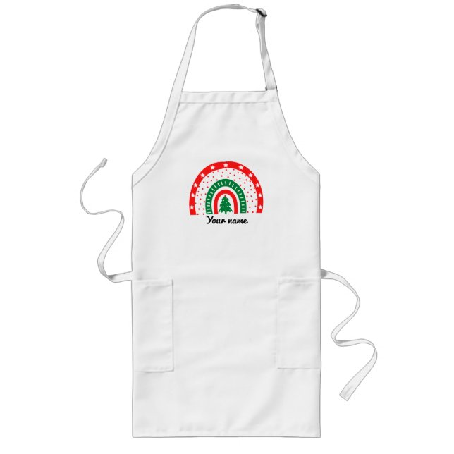 Delantal Largo Apron Navidades de nombres personalizados (Frente)