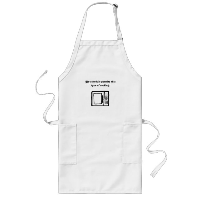 Delantal Largo Apron, Personalizado de doodle de microondas (Frente)