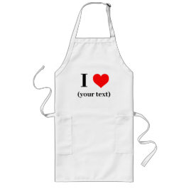 Delantal Largo Apron - Personalizado I corazón (su texto)