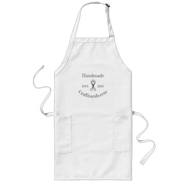 Delantal Largo Apron personalizado - Logo de tijeras hechas a man (Frente)