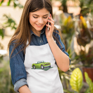 Delantal Largo Aprón verde retro-convertible de coche largo