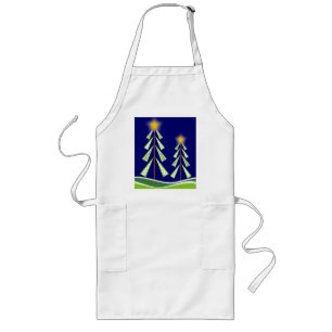Delantal Largo Aprones de árboles de Navidad