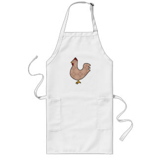 Delantal Largo Argyle Folk Art Rooster Apron