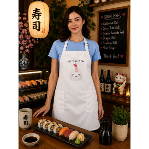 Delantal Largo Arroz Para Conocerte Sushi Kawaii
