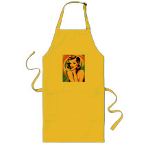 Art Deco Pin Up Chica Moda de Apron Amarillo