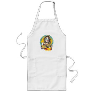 Delantal Largo Arte Retro Mama Pop Personalizado (17) Largo Apron