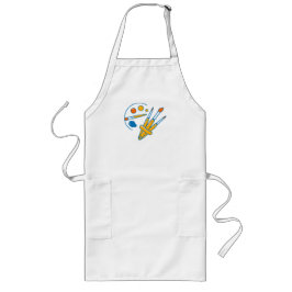 Delantal Largo Artist Paint Palette and Brushes