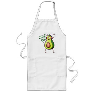 Delantal Largo Auriculares divertidos de aguacate musicales