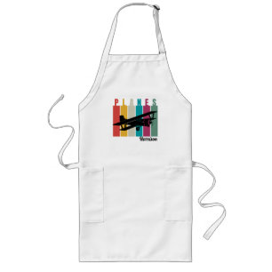 Delantal Largo Aviones,Tipografía,Aviación,Minimalista,Personaliz