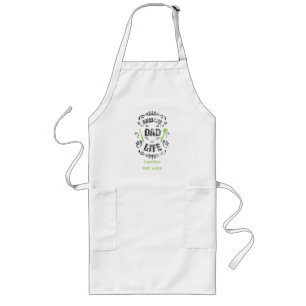 Delantal Largo Awesome Dad Life Custom Name Long White Apron