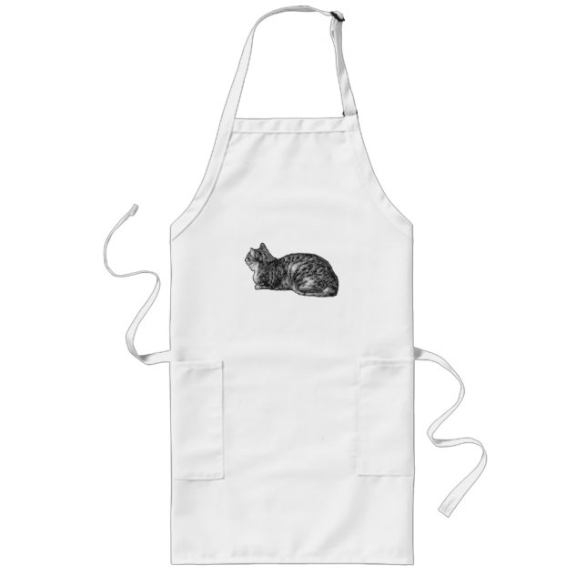 Delantal Largo Ayudante de cocina, estilo tabby (Frente)