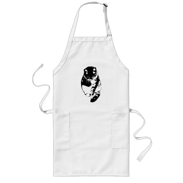 Delantal Largo Ayudante de ronroneo de cocina (Frente)