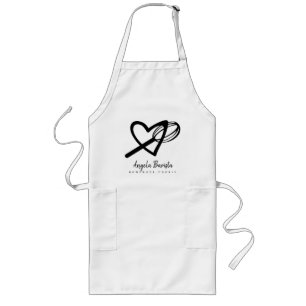 Delantal Largo Bakery Huge Heart Love Cake Business Whisk Hand