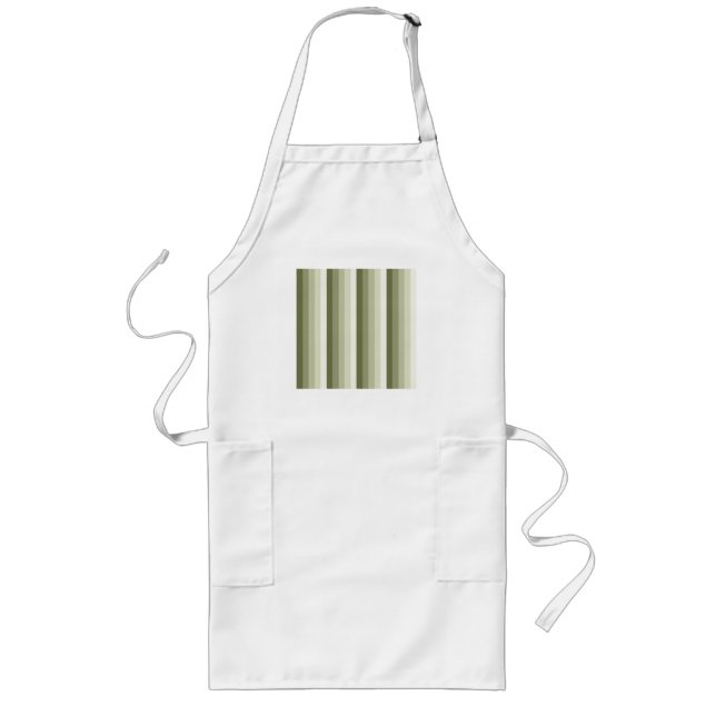 Delantal Largo Bandas de sombra verde oliva (Frente)