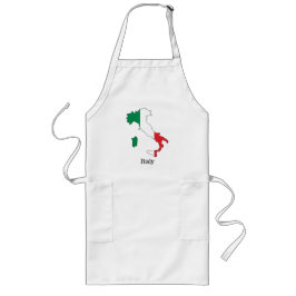 Delantal Largo Bandera de Italia dentro de su mapa - Colección de