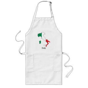 Delantal Largo Bandera de Italia dentro de su mapa - Colección de