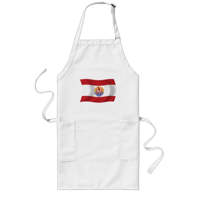 Delantal Largo Bandera de la Polinesia Francesa Apron (Frente)