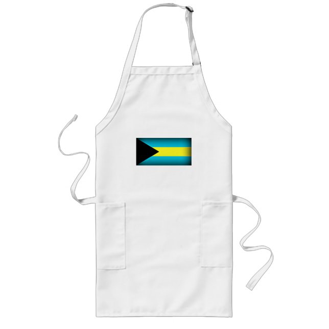 Delantal Largo Bandera de las Bahamas de borde oscuro (Frente)