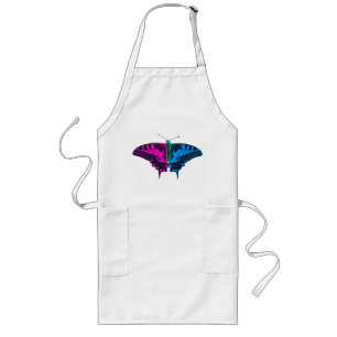 Delantal Largo Bandera del Orgullo Polisexual Mariposa de cerda