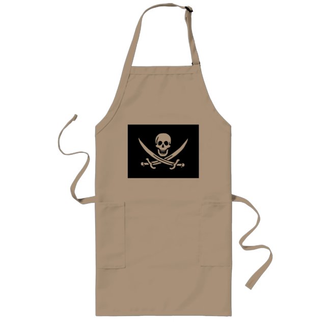 Delantal Largo Bandera Pirata (Frente)