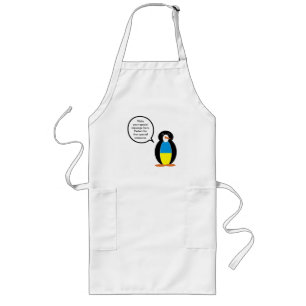 Delantal Largo Bandera ucraniana habla de la Sra. Penguin