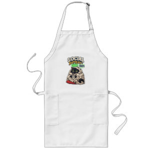 Delantal Largo Batería Social 100% Cargada Gato Negro