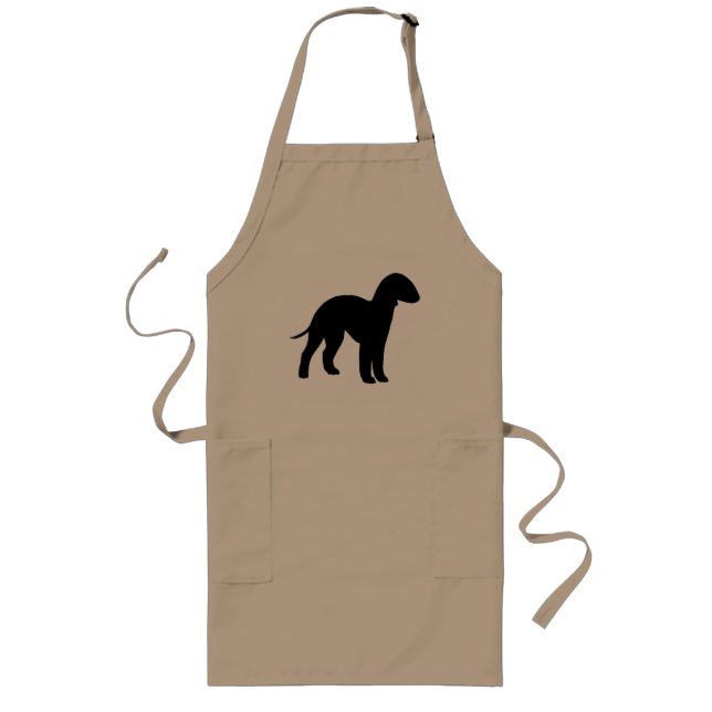 Delantal Largo Bedlington Terrier (negro) (Frente)