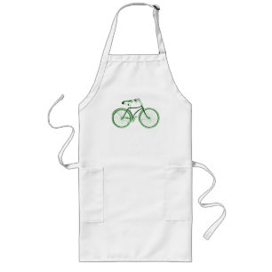 Delantal Largo Bicicleta verde vintage