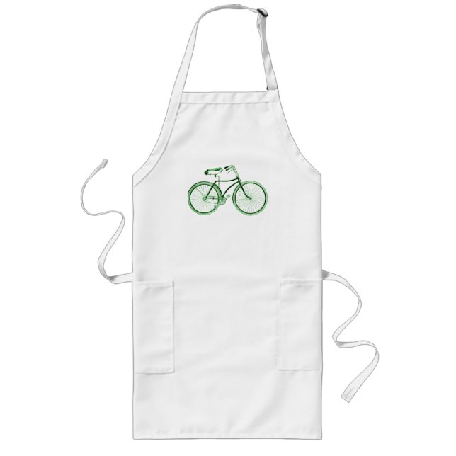 Delantal Largo Bicicleta verde vintage (Frente)