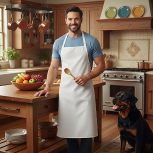 Delantal Largo Blanco Sólido de Cocina