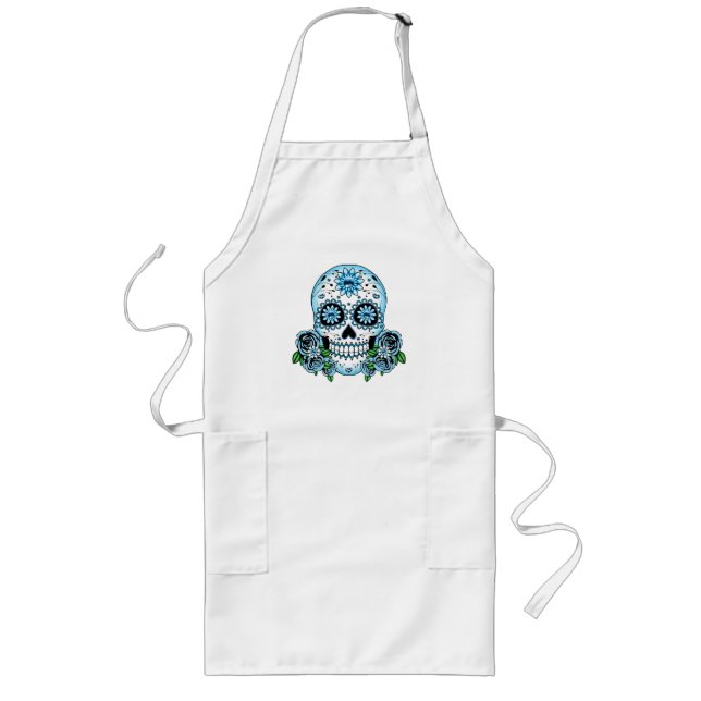 Delantal Largo Blue Sugar Skull (Frente)
