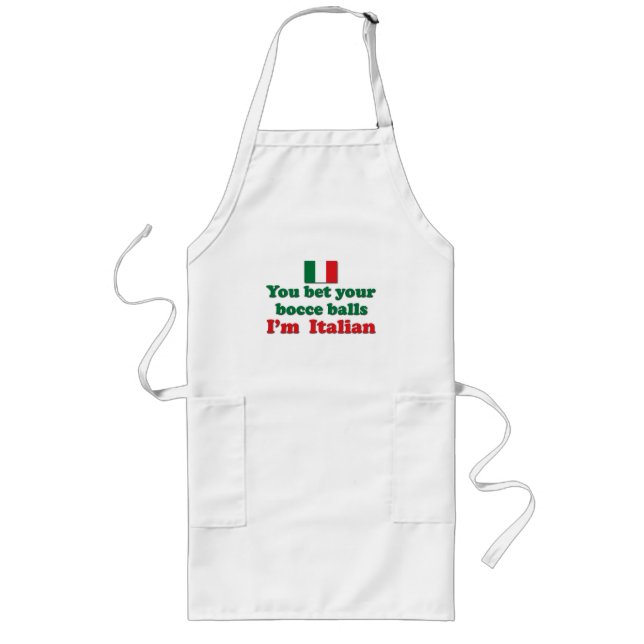 Delantal Largo Bolas de Bocce del italiano (Frente)