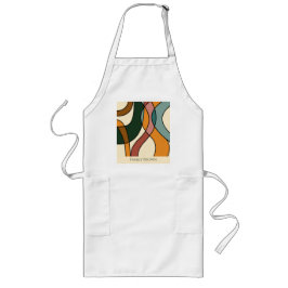 Delantal Largo Bolsillo de nombre de familia abstracto personaliz