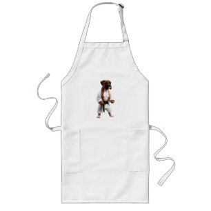 Delantal Largo Boxer Dog Play Karate, Boxer Dog Karate Player