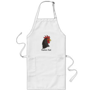 Delantal Largo Cabeza de Gallo Negro