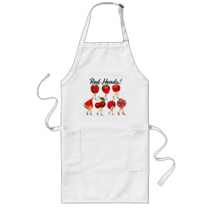 Delantal Largo ¡Cabezas rojas! Fruta Roja Con Piernas De Damas La