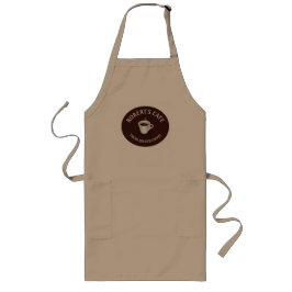 Delantal Largo Café Barista Cafe Personalizado Khaki