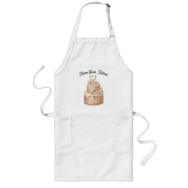 Delantal Largo Cake Apron - Custom Name Baker Gift (Frente)