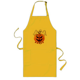Delantal Largo Calabaza espeluznante de Halloween con fantasma y 