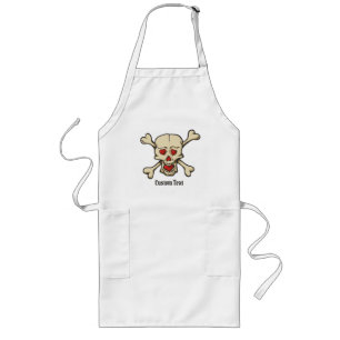 Delantal Largo Calavera con Corazones