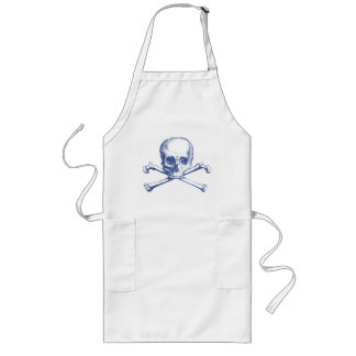 Delantal Largo Calavera vintage y cruces