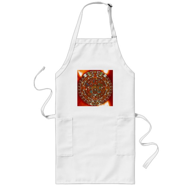 Delantal Largo calendario azteca maya apron cerámico (Frente)