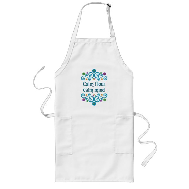Delantal Largo Calm Flow Calm Mind – Floral Quote Long Apron (Frente)
