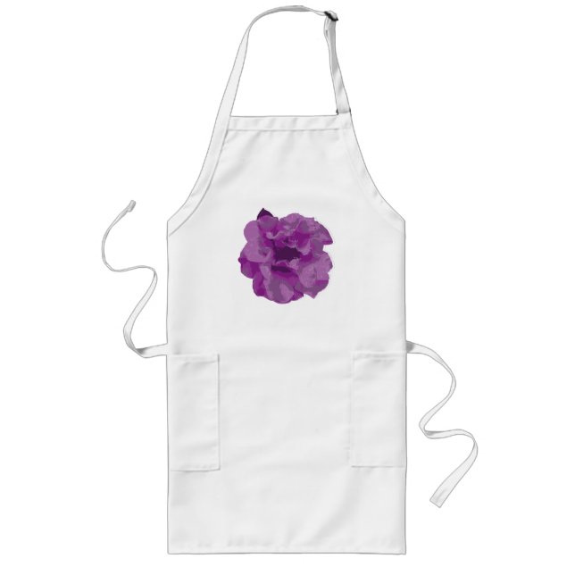 Delantal Largo Camelia Flor Morada Moderna (Frente)