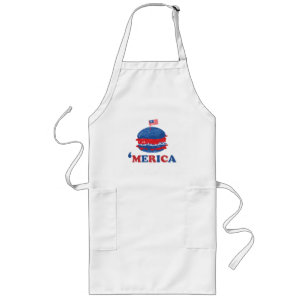 Delantal Largo Camiseta Americana 4 De Julio