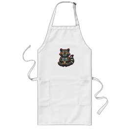 Delantal Largo Camiseta Mapache Genial Bebiendo Café con Hielo de