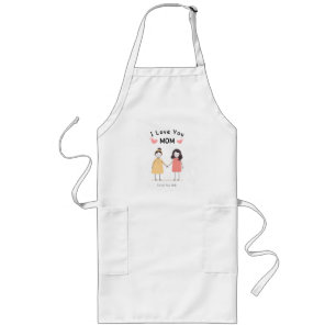 Delantal Largo Camiseta Te Quiero Mamá. Regalo Lindo para el Día 